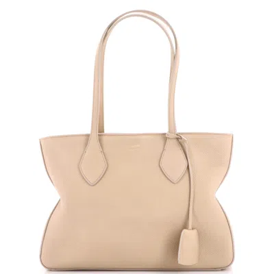 Ferragamo Fold Side Star Tote Leather Medium In Sand