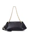 Ferragamo Folded Calfskin Shoulder Bag In Black