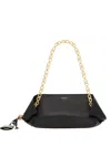 Ferragamo Folded Chain-link Shoulder Bag In Black