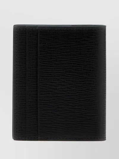 Ferragamo Folded Texture Card Holder In Black