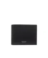 Ferragamo Florence Black Bi-fold Wallet With Logo Lettering On The Front In Leather Man In Black
