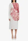 Ferragamo Foliage Print Midi Shirt Dress In Red