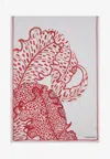 Ferragamo Foliage Print Silk Stole In Red