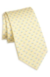 Ferragamo Football Helmet Print Silk Tie In Giallo