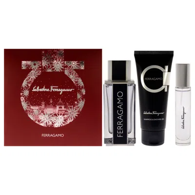 Ferragamo For Men - 3 Pc Gift Set 3.4oz Edt Spray, 3.4oz Shower Gel, 0.34oz Edt Spray In White