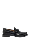 Ferragamo Gancini Ornament Loafers In Black