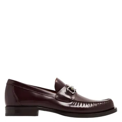 Ferragamo Fort Gancini Horsebit Loafers In Burgundy