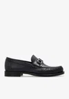 Ferragamo Salvatore  Men Dark Brown Leather Grandioso Loafers In Midnight Blue