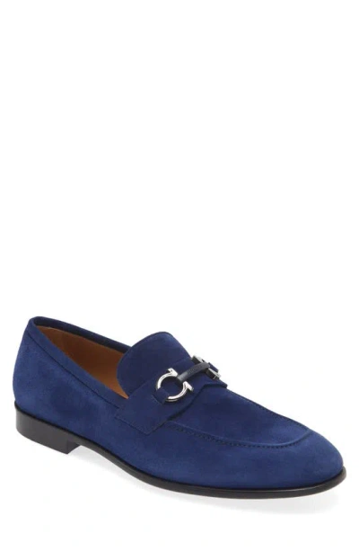 Ferragamo Foster Bit Loafer In Indigo