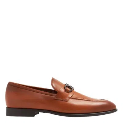 Ferragamo Foster Gancini Ornament Moccasin In Brown