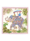 Ferragamo Square Shape Silk Foulard With Lion Print In White