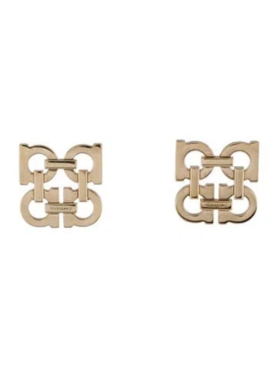 Pre-owned Ferragamo Four Gancini Stud Earrings In Multi