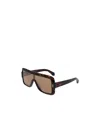 Ferragamo Eyewear Shield Frame Sunglasses In Brown