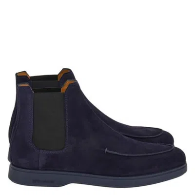 Ferragamo Francisco Suede Chelsea Boots In Blue