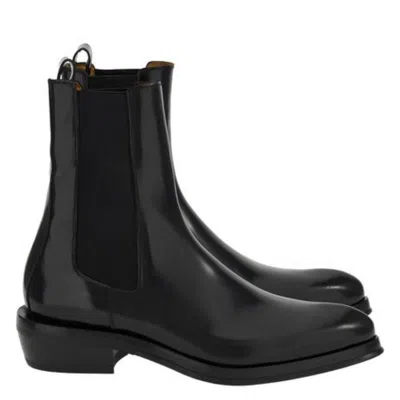 Ferragamo Frank Leather Chelsea Boots In Black