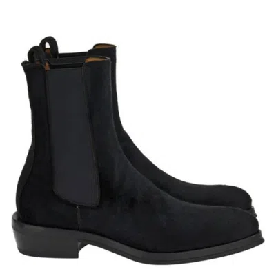 Ferragamo Frank Suede Chelsea Boots In Blue