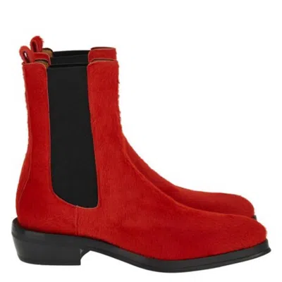 Ferragamo Frank Suede Chelsea Boots In Red