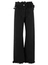 Ferragamo Frayed High-rise Straight-leg Pants