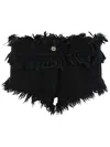 Ferragamo Raw-hem Cotton Shorts In Black