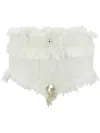 Ferragamo Frayed Denim Shorts In White