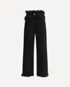 Ferragamo Frayed High-rise Straight-leg Pants In Black