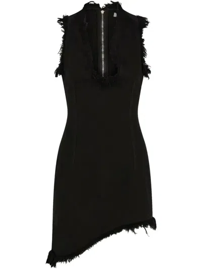 FERRAGAMO MINIKLEID MIT AUSGEFRANSTER KREMPE