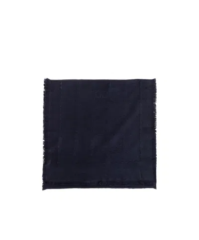 Ferragamo Gancini Jacquard Fringed Scarf In Blue