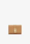 Ferragamo French Hug Wallet In Calf Leather In Camel