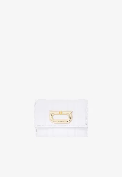 Ferragamo French Leather Wallet In White