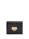 Ferragamo Gancini Clasp Wanda French Folding Wallet In Black