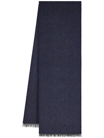 Ferragamo Fringe Scarf In Blue