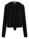 Ferragamo Cardigan With Fringe Detail In Black