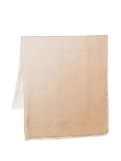 Ferragamo Fringed-hem Scarf In Neutral