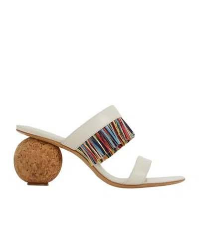 Ferragamo Fringed Sandal In White