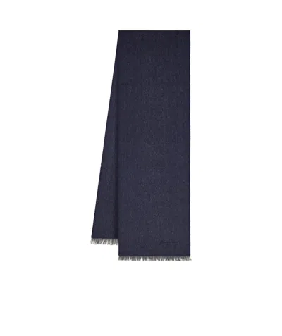 Ferragamo Fringed Scarf In Black