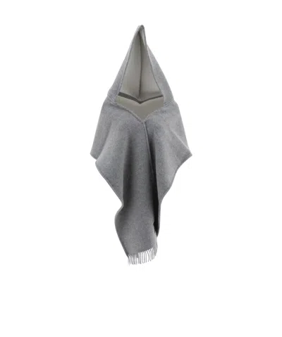 Ferragamo Fringed Scarf In Gray