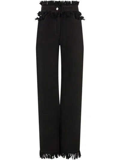 FERRAGAMO FRINGED STRAIGHT-LEG JEANS
