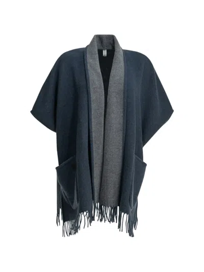 Ferragamo Shawl-style Coat In Blue