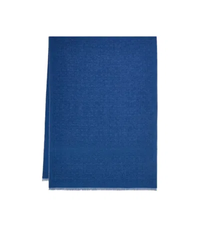 Ferragamo Fringed-hem Scarf In Blue