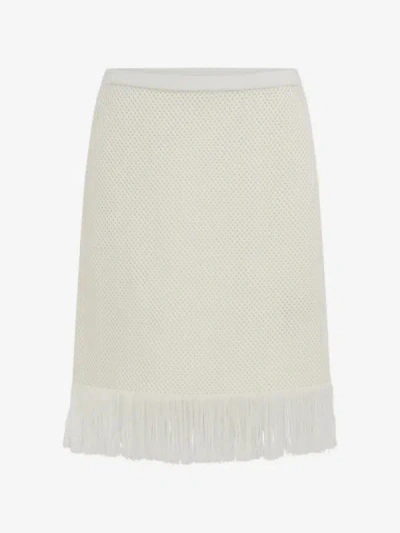Ferragamo Fringed-trim Mini Skirt In Metallic