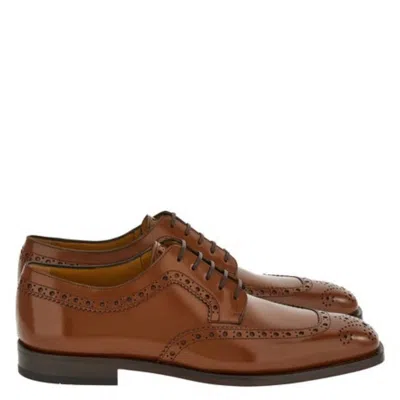 Ferragamo Frisco Wingtip Derby Shoes In Animal Print