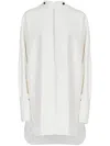 Ferragamo Woman Kaftan With Frog Fasten Collar In White