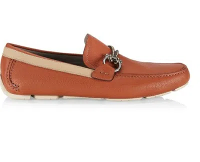 Ferragamo Front 4 Men's Driving Loafers Tan In Multi