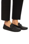 Ferragamo Black Solid Loafers In Black