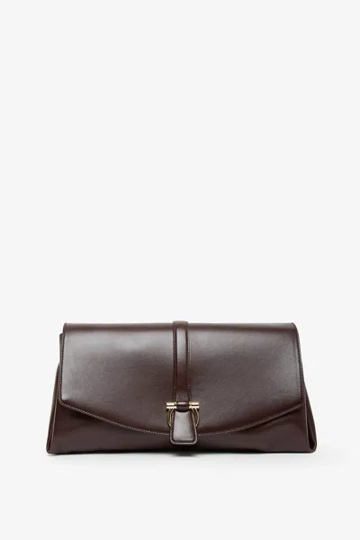 Ferragamo Front Flap Burgundy Crossbody Bag In Wine