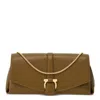 Ferragamo Front Flap Chain-link Shoulder Bag In Green