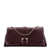 Ferragamo Front Flap Chain-link Shoulder Bag In Red