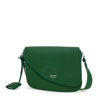 Ferragamo Front Flap Crossbody Bag In Green