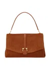 Ferragamo Suede With Gancini Hardware Shoulder Bag In Red