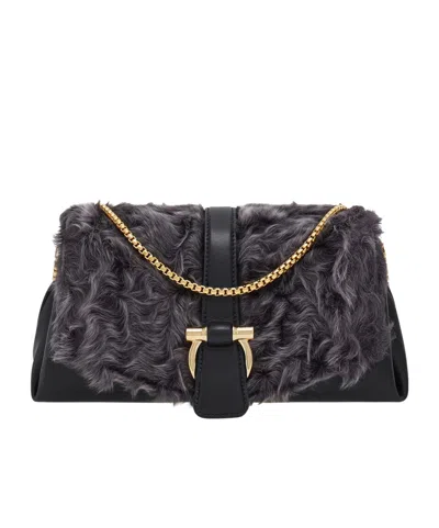 Ferragamo Front Flap Handbag (xs) In Gray